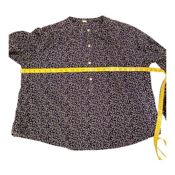 Old Navy Oversized Ditsy-Floral Corduroy Tie-Sleeve Top Size L EUC - Picture 5 of 8